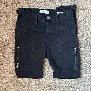 W Skinnygirl Black Todd Skinny Ankle Zipper Utility Twill Jeans Size 25/0 |C9